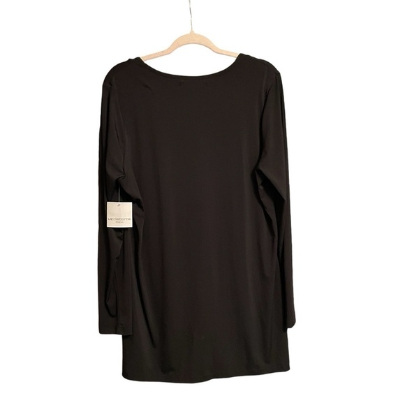 Liz Claiborne Woman Top/Tunic Black Size 1X-Vneck-Cami attached NWT - Picture 3 of 10